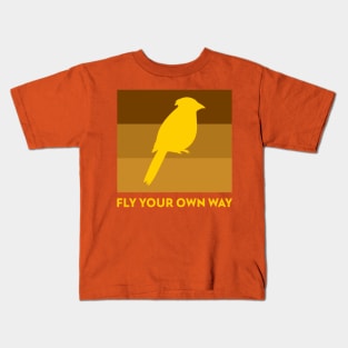 Fly Your Own Way Parrot Bird design, Motivational Quote Kids T-Shirt